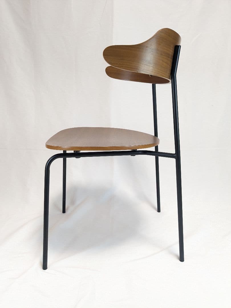 美品 関家具 KAPELL カペル オーク 板座 アイアン　ダイニングチェア