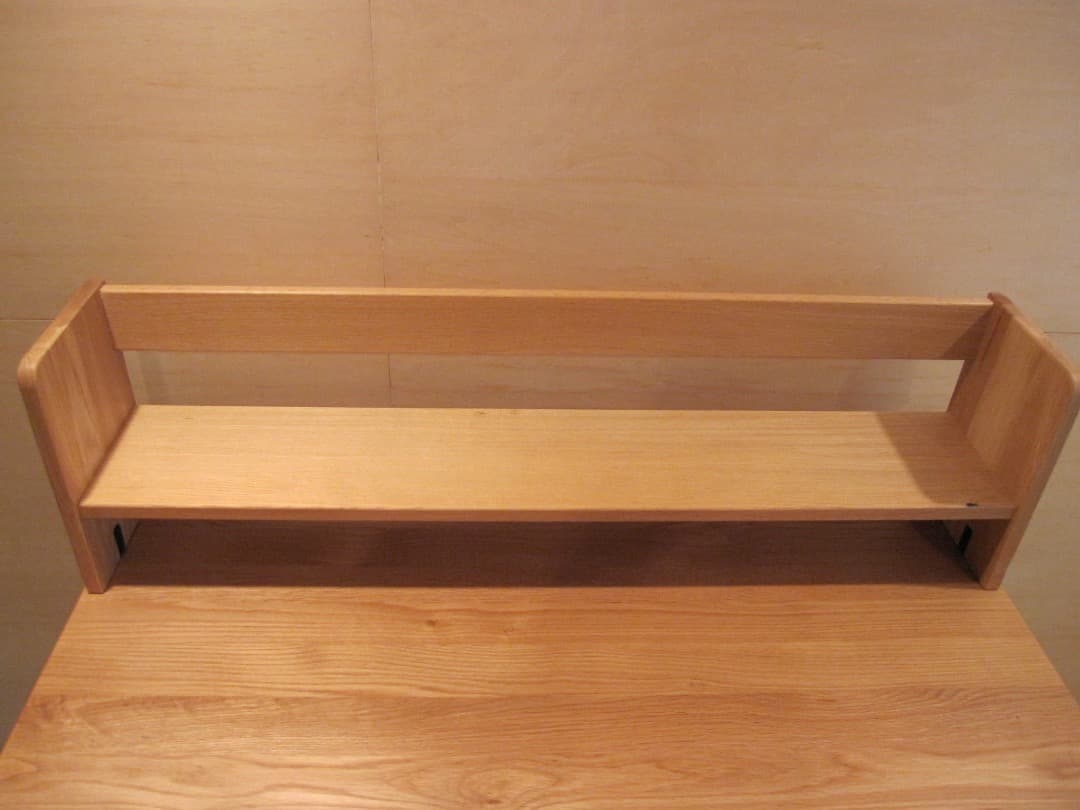 無印良品　オーク無垢材デスク 上棚付き 2引き出し 足元本棚