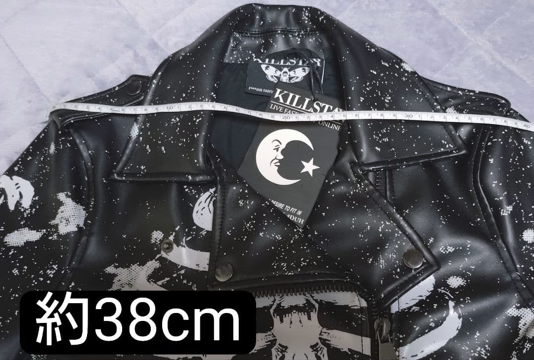 新品タグ付 KILLSTAR スカルボーンプリントライダースジャケット M