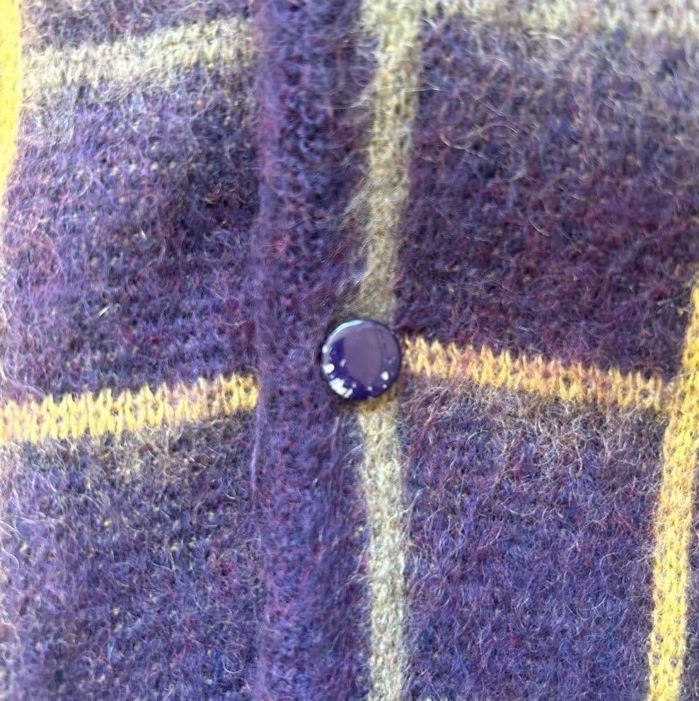 Needles モヘアカーディガン　チェック　S ボタン傷あり