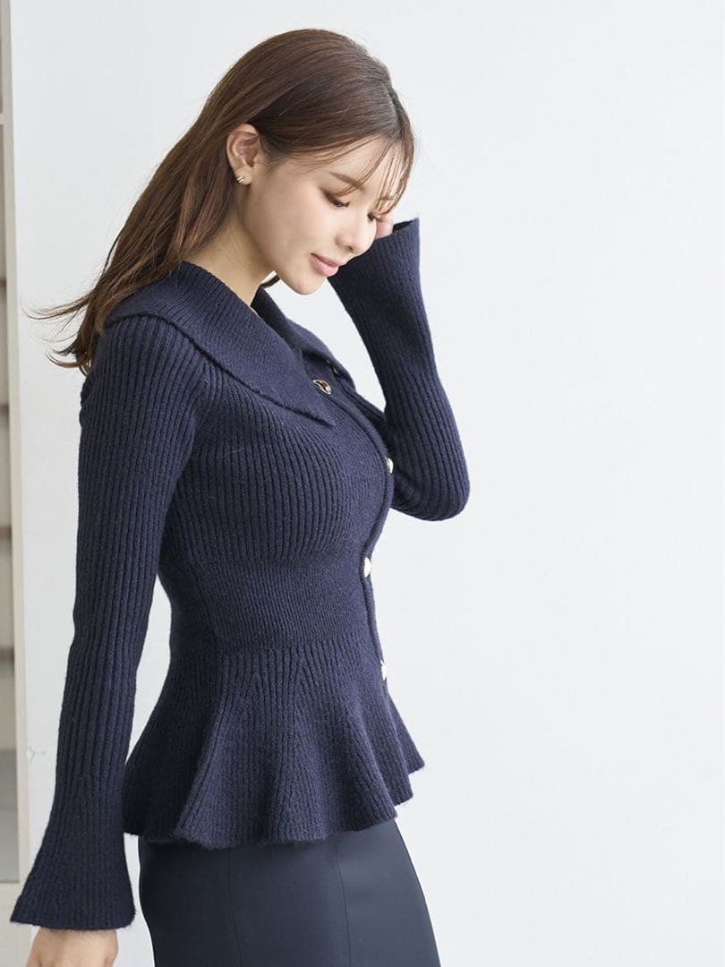 SNIDEL ペプラムニットプルオーバー