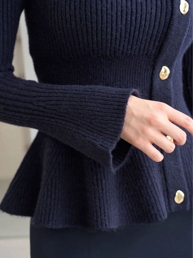 SNIDEL ペプラムニットプルオーバー