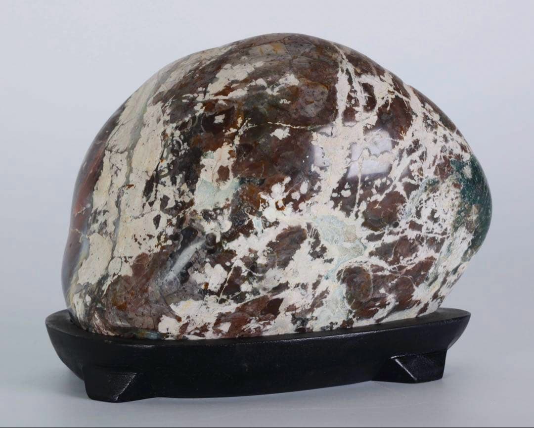 碧玉 ジャスパー 瑪瑙 観賞石 2.2kg 台座付 多色紋様 美石 鑑賞石 飾石