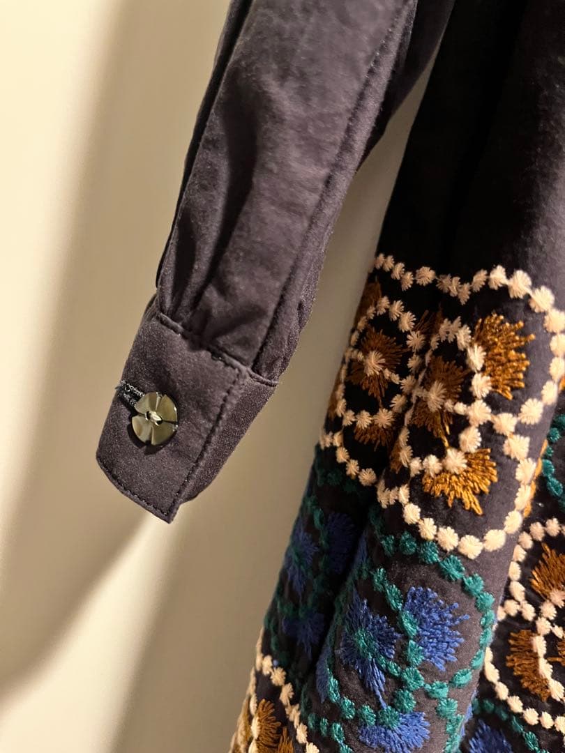 クリーニング済み　ミナペルホネン　blumen ギャザードレス　140