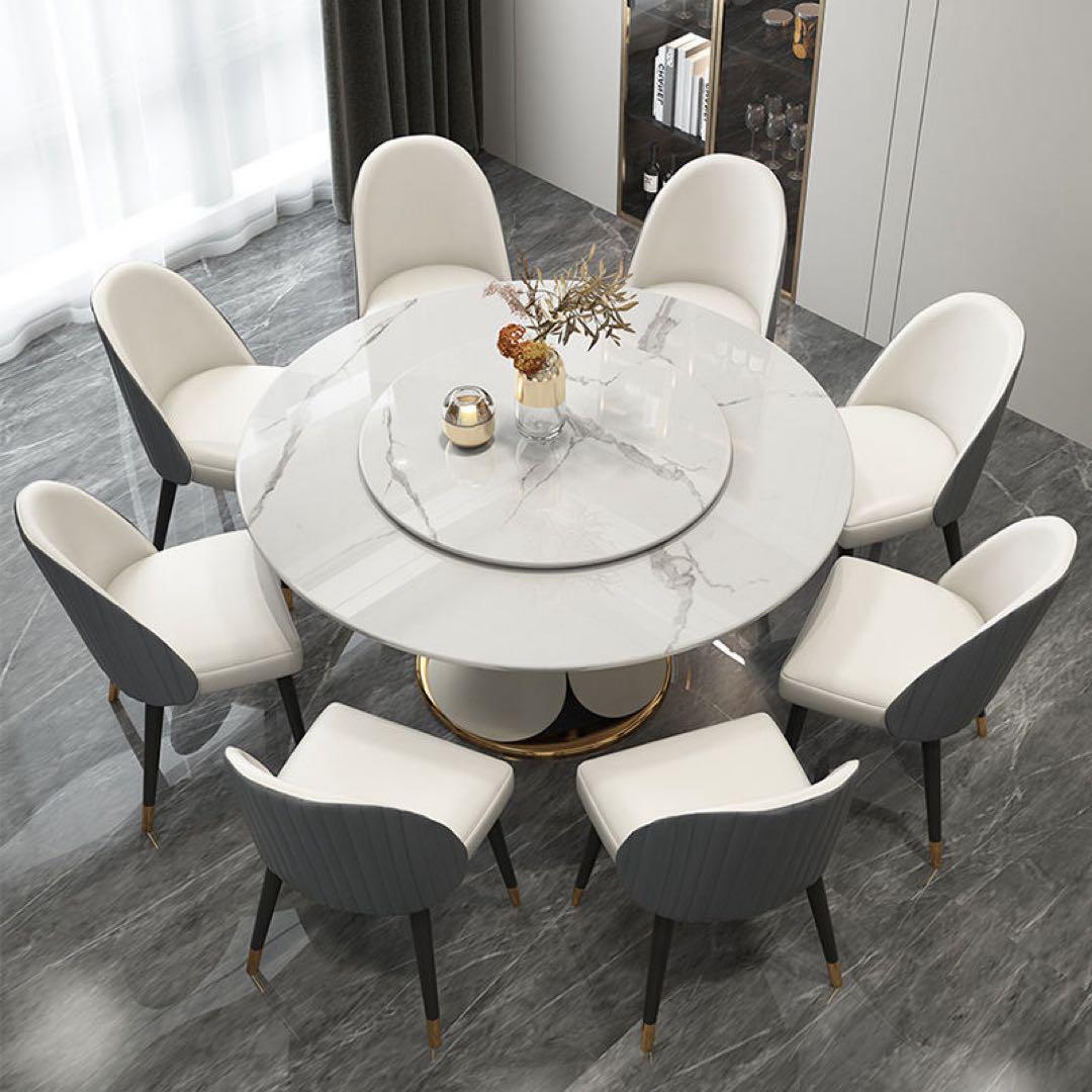 ダイニングセットテーブル 120cm＋チェア4脚&ターンテーブル