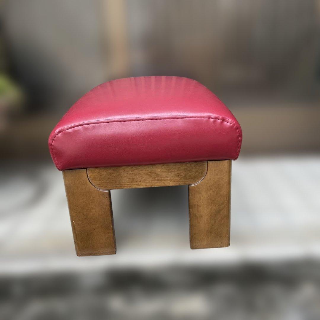 【レトロ】キツツキマーク　飛騨産業　オットマン　スツール