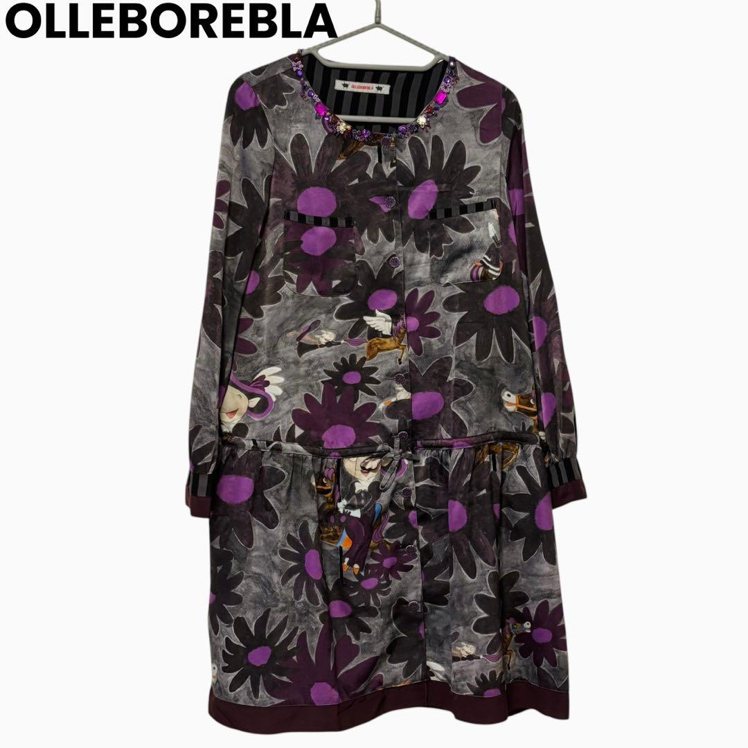 【美品】OLLEBOREBLA アルベロベロ　シャツコート　ブタさん　ビジュー