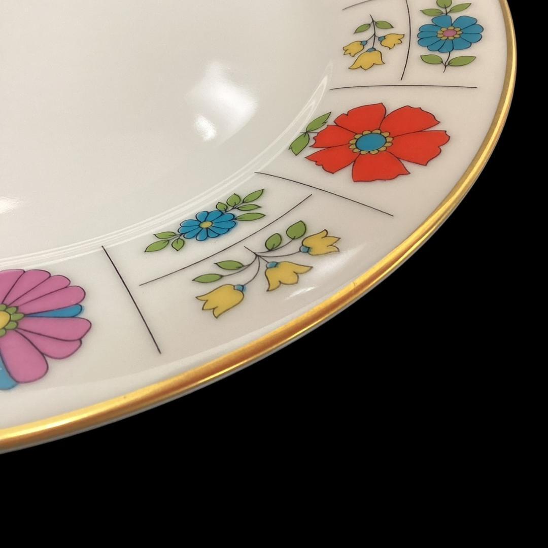 希少【未使用】ノリタケ アイボリーチャイナ プレート 花柄 レトロ 23cm3枚