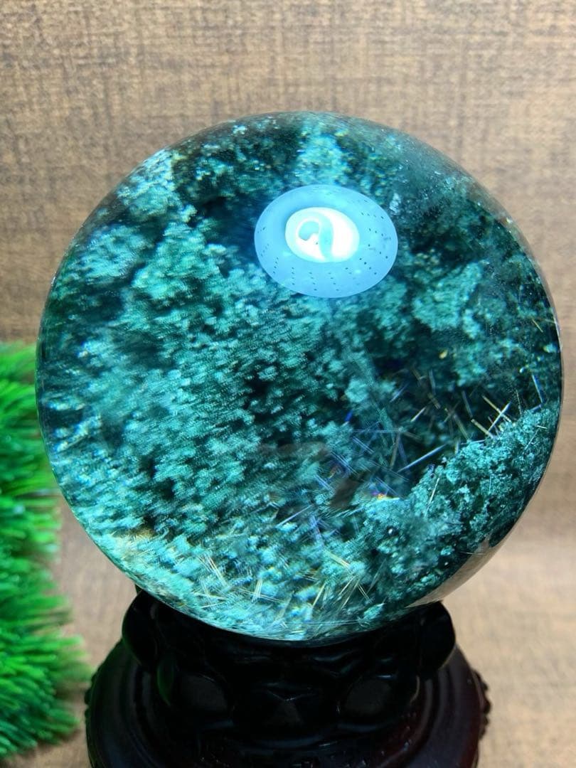 ⭐︎【極上品】天然 グリーン ガーデン クォーツ 置物 78mm