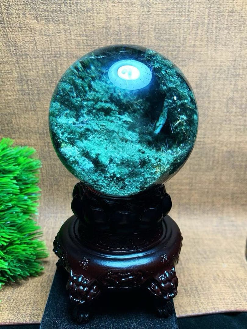 ⭐︎【極上品】天然 グリーン ガーデン クォーツ 置物 78mm