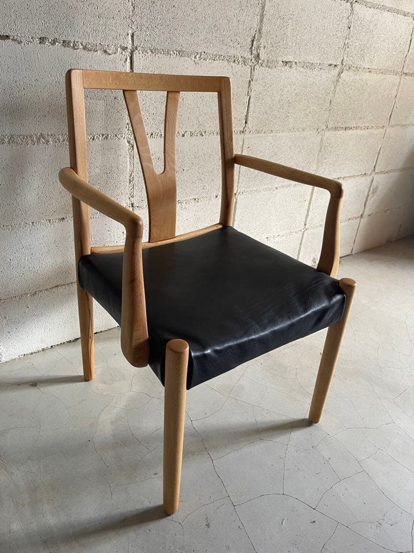 ビンテージ　本革レザー　アームチェア　ダイニングチェア