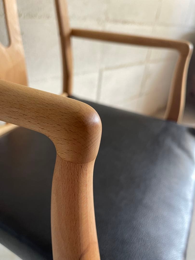 ビンテージ　本革レザー　アームチェア　ダイニングチェア