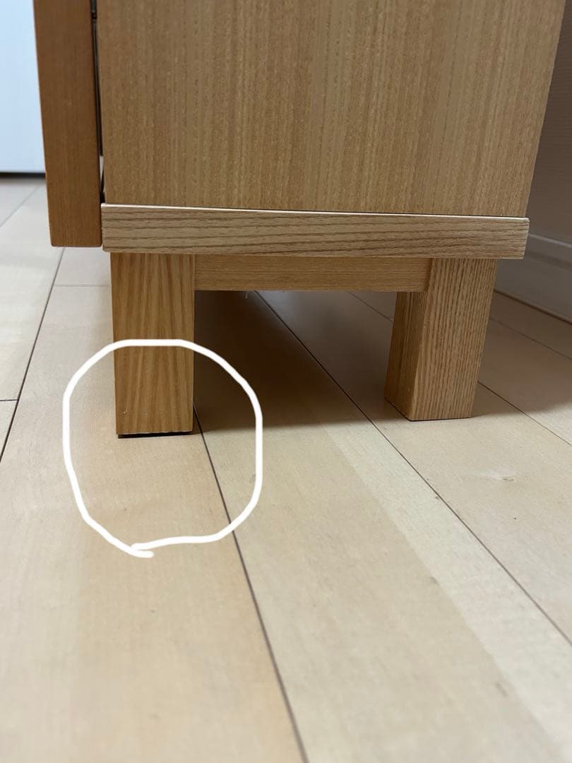 木製キャビネット　ガラス扉　オーク材　A