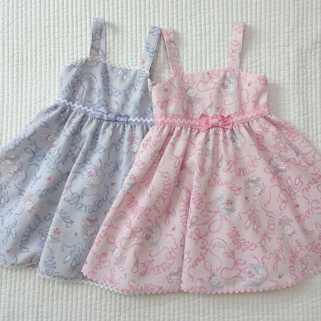 メゾピアノ バレリーナ うさぎ ワンピース 120