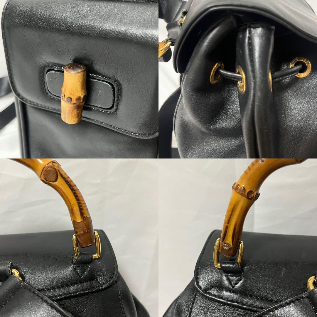 ✨極美品✨　GUCCI バンブー　リュック　バックパック　黒　ビンテージ