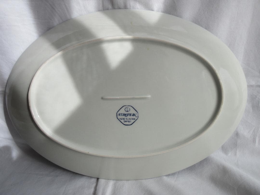 Sango 日本製 楕円形皿 青い花