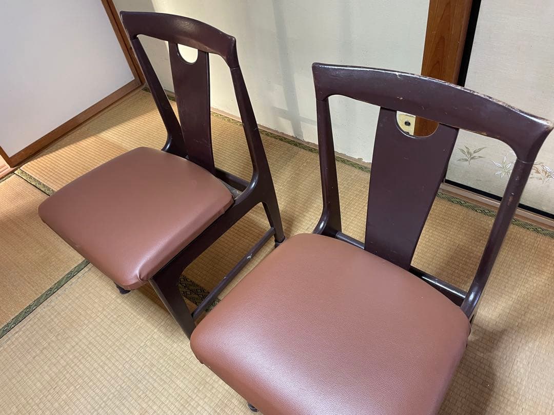 マルニ木工　昭和レトロ　ダークブラウン木製ダイニングテーブルと椅子　アンティーク