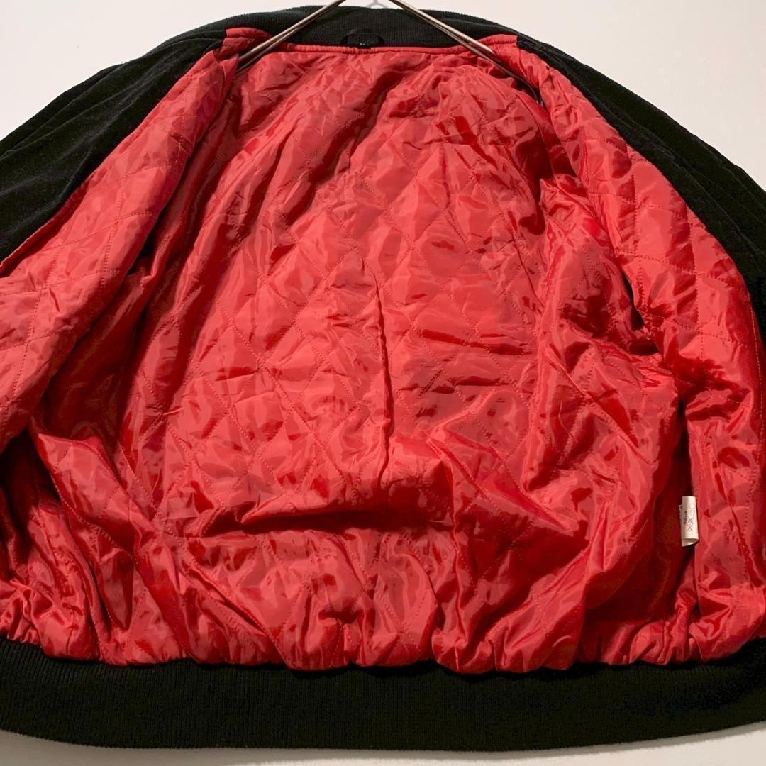 【別珍】スカジャン ベロア 龍 鷹 鷲 横須賀 刺繍 キルティング ヴィンテージ