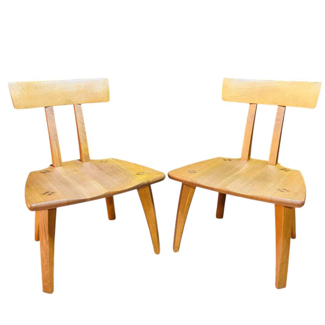 希少 飛騨産業 円空 ダイニングチェア×2 キツツキ テーブル別売り ①