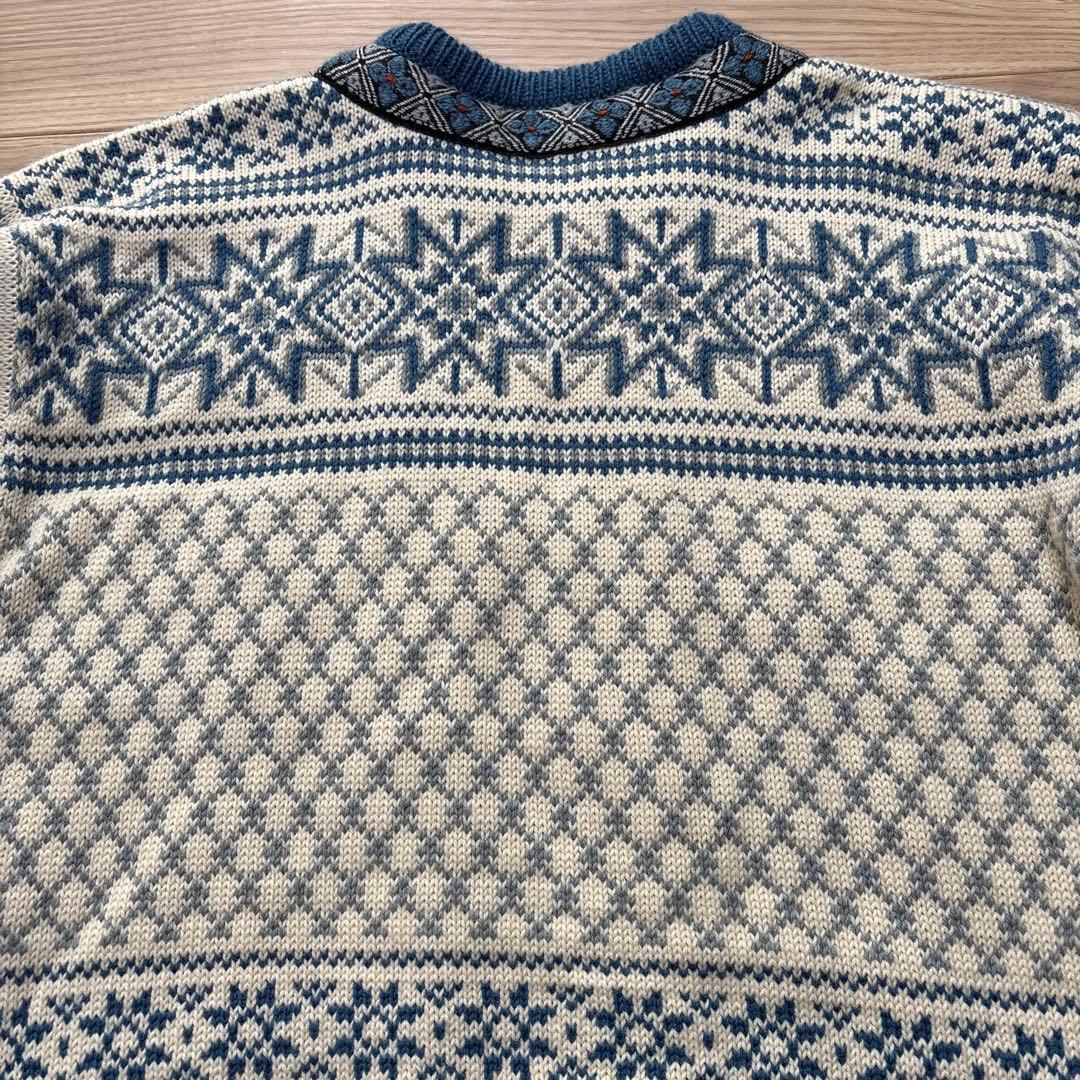 DALE of NORWAY カーディガン ブルー ノルディック柄セーター 46