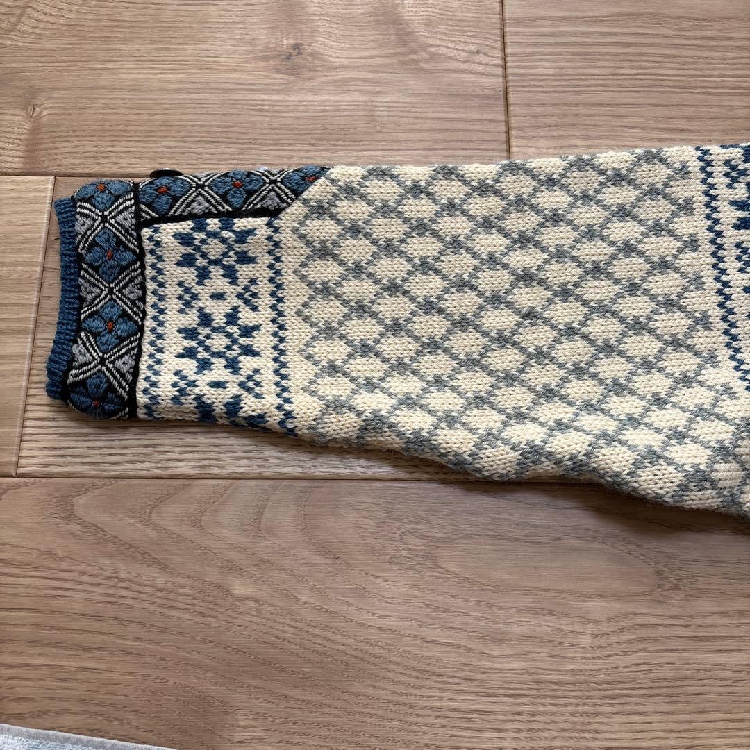 DALE of NORWAY カーディガン ブルー ノルディック柄セーター 46