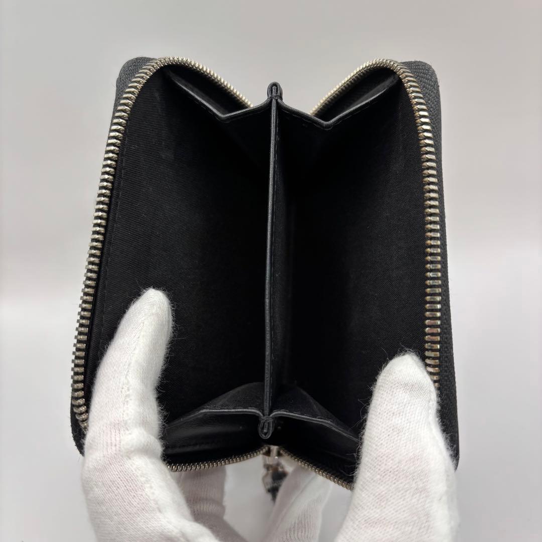 DIESEL 二つ折り財布　1dr ロゴ　ラウンドジップ　ブラック　デカロゴ