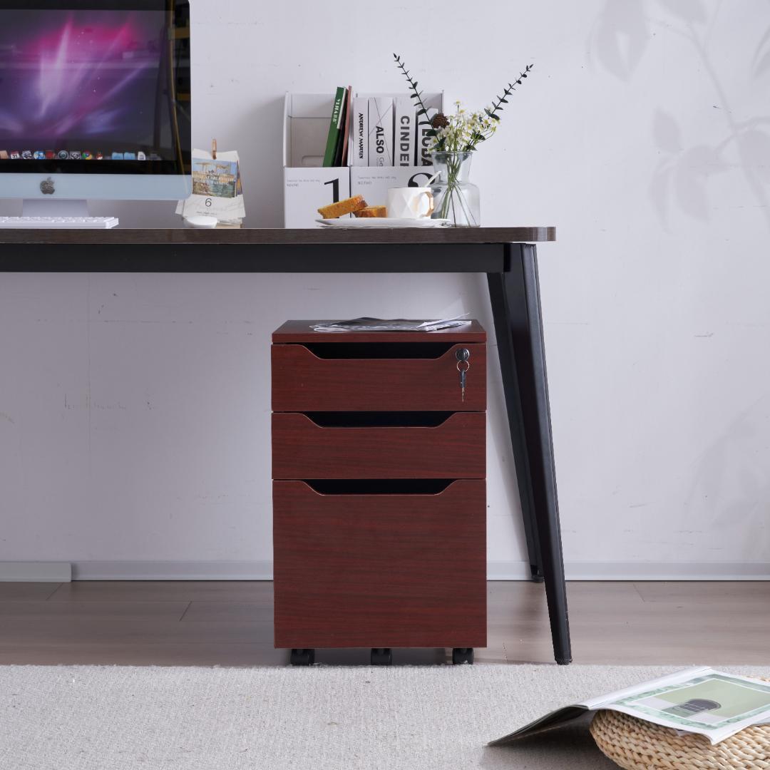 サイドワゴン ラック デスクワゴン 鍵付き キャスター付き 脇机 オフィス