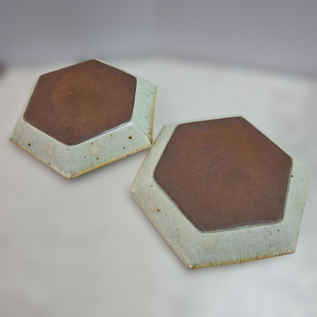 市野吉記　八角皿　2枚