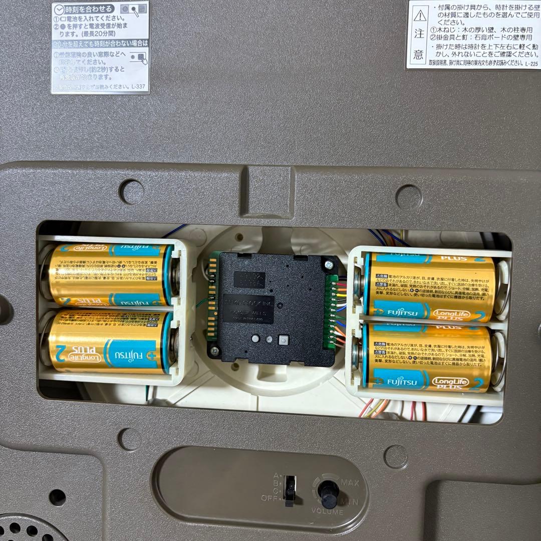 SEIKO 電波からくり時計 RE576A アイボリーマーブル模様 掛時計