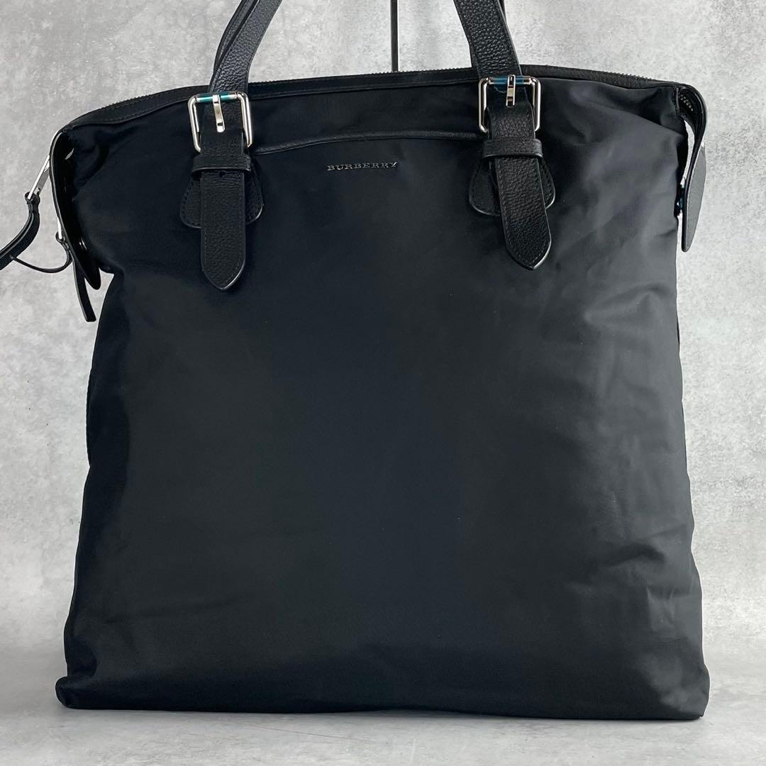 バーバリー トートバッグ 8019899 ブラック ナイロン レザー