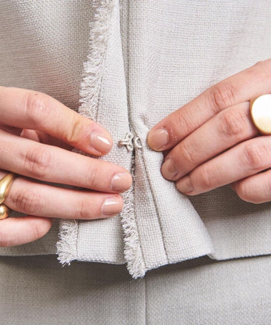 [極美品]ユナイテッドアローズ　フリンジ　ノーカラーパンツセットアップ　40 L