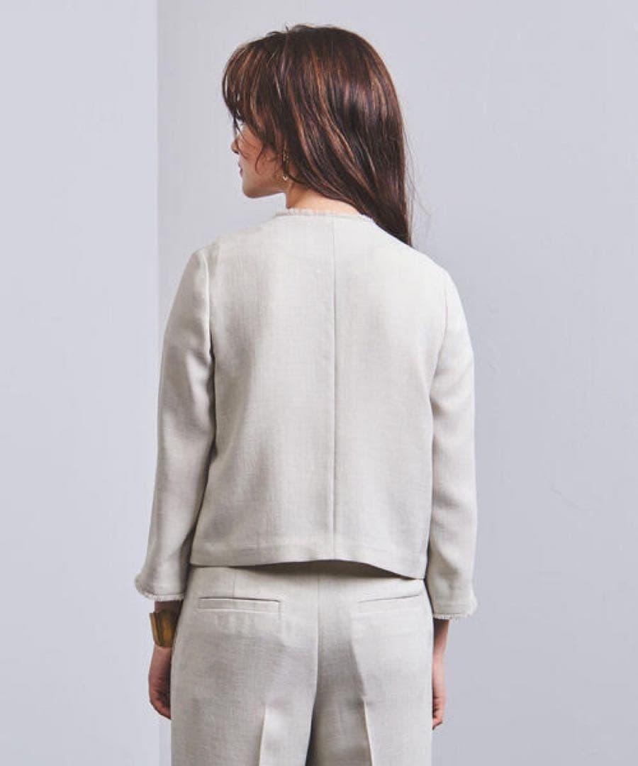 [極美品]ユナイテッドアローズ　フリンジ　ノーカラーパンツセットアップ　40 L