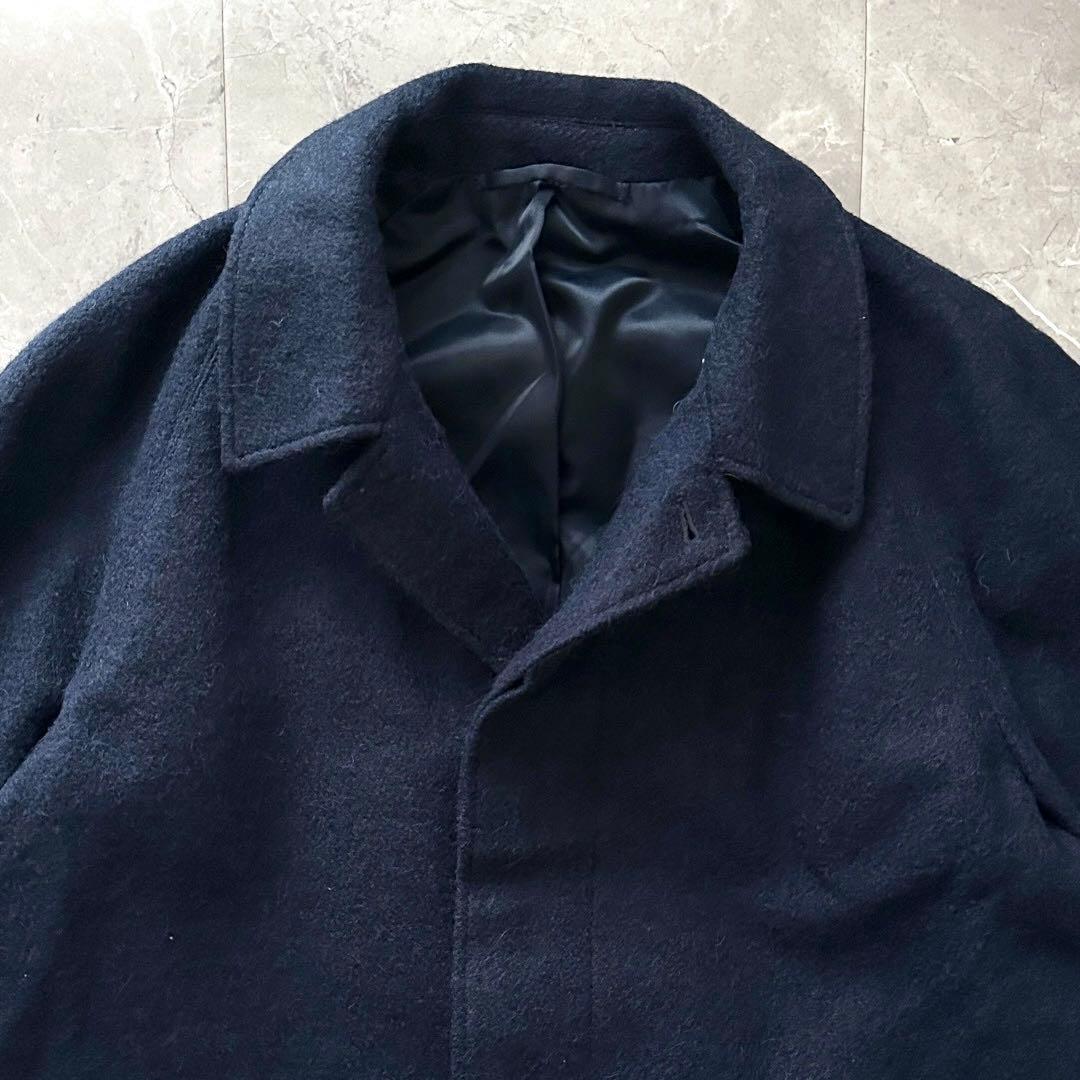 Sealup ウール ステンカラーコート ネイビー イタリア製 サイズL XL