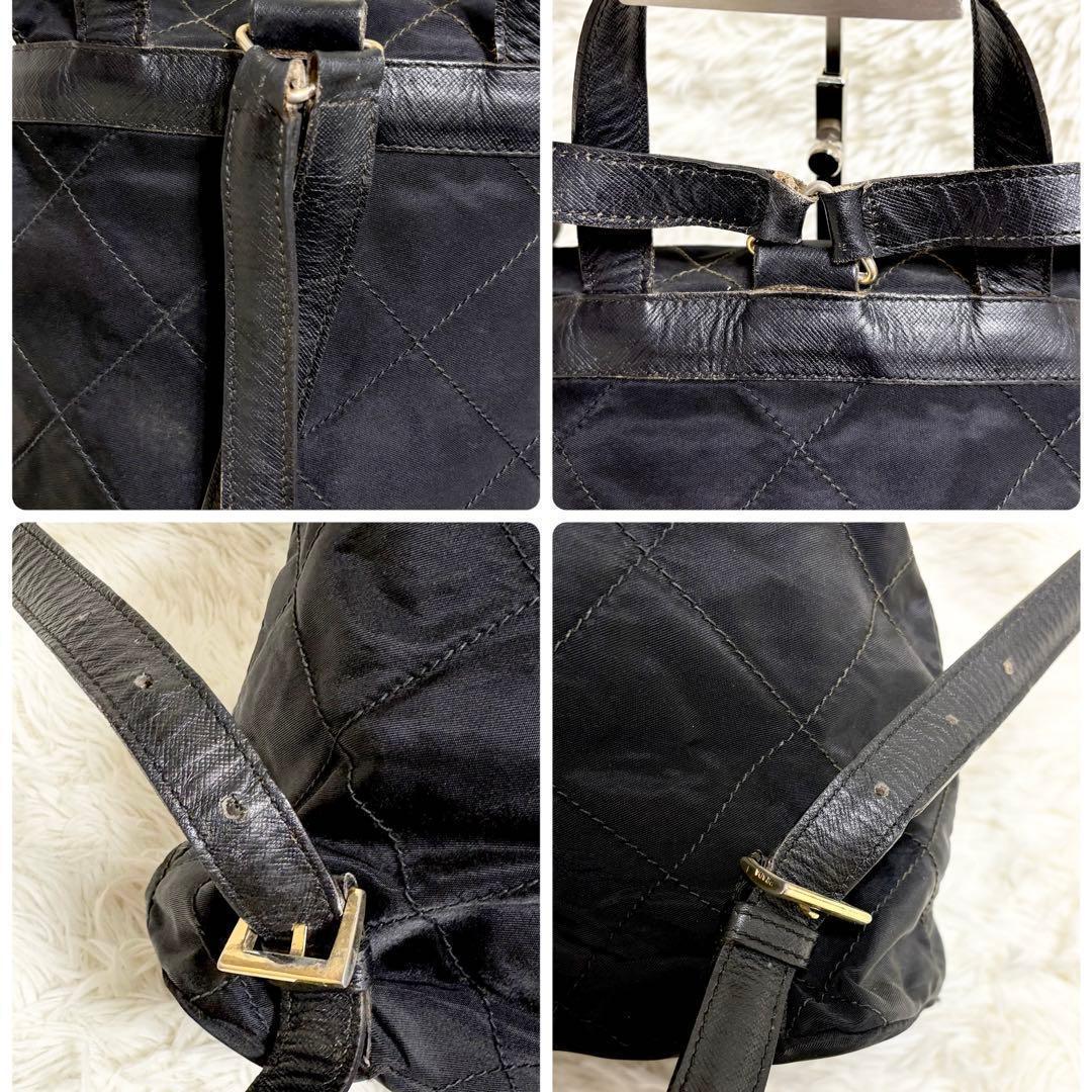 希少　PRADA キルティング　三角ロゴ　バックパック　ナイロン リュック