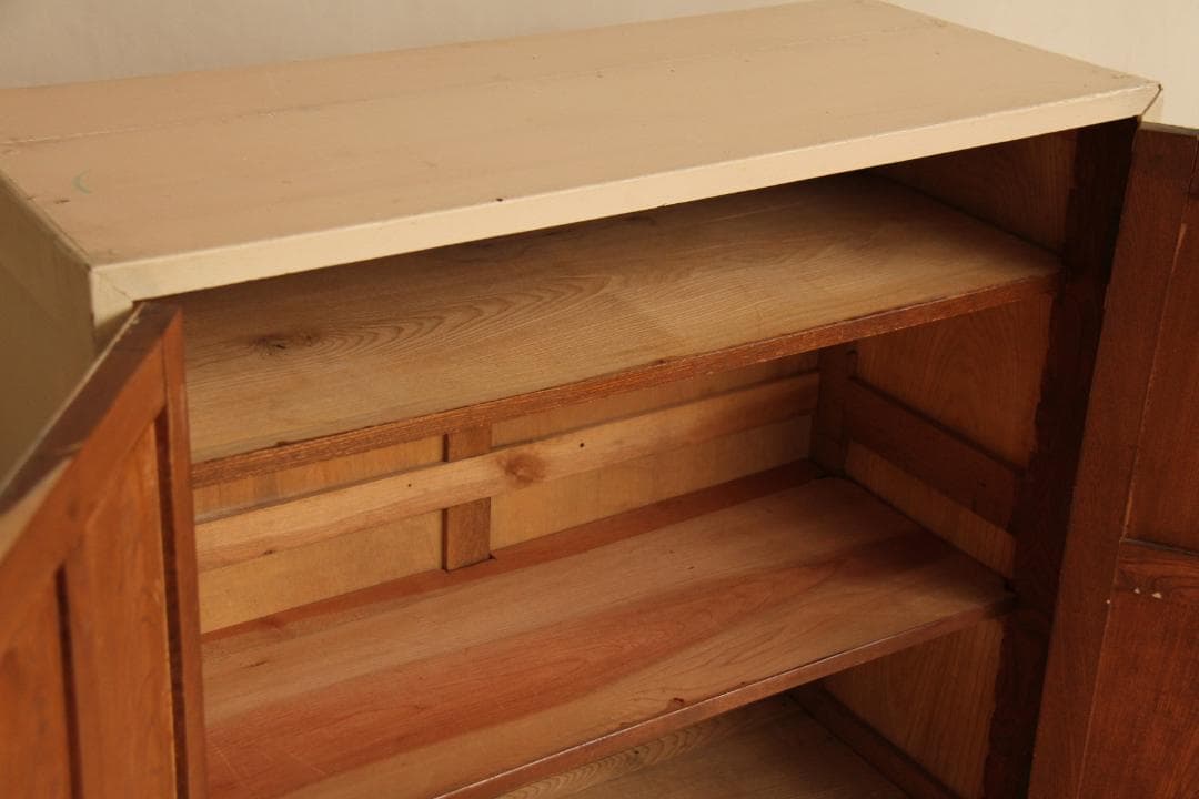 棚　キャビネット　木製　高さ82㎝　白　アンティーク　レトロ　古道具