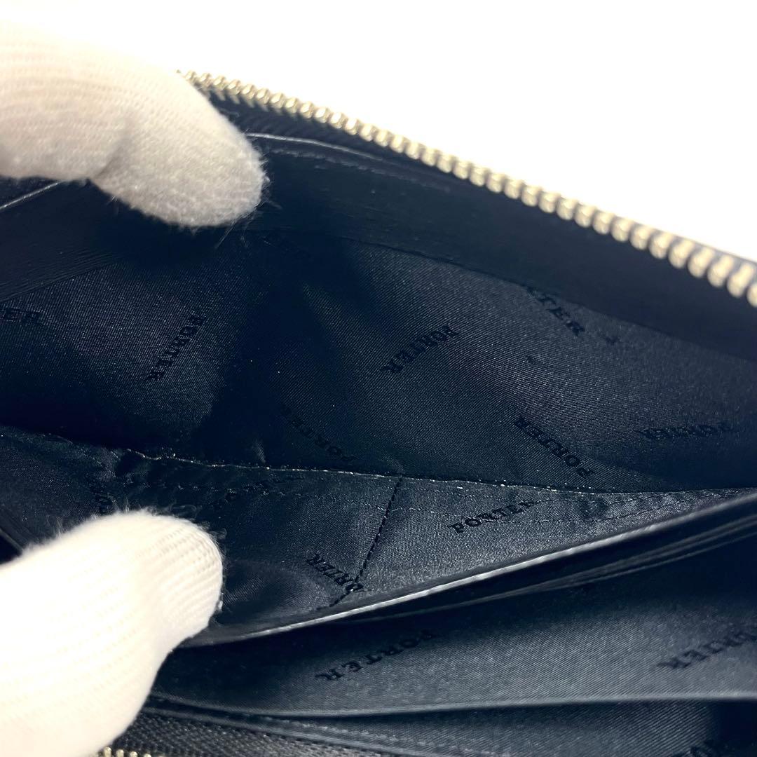 ポーター　長財布　展示品　カレント　Ｌ字ファスナー　ロゴプレート　ブラック