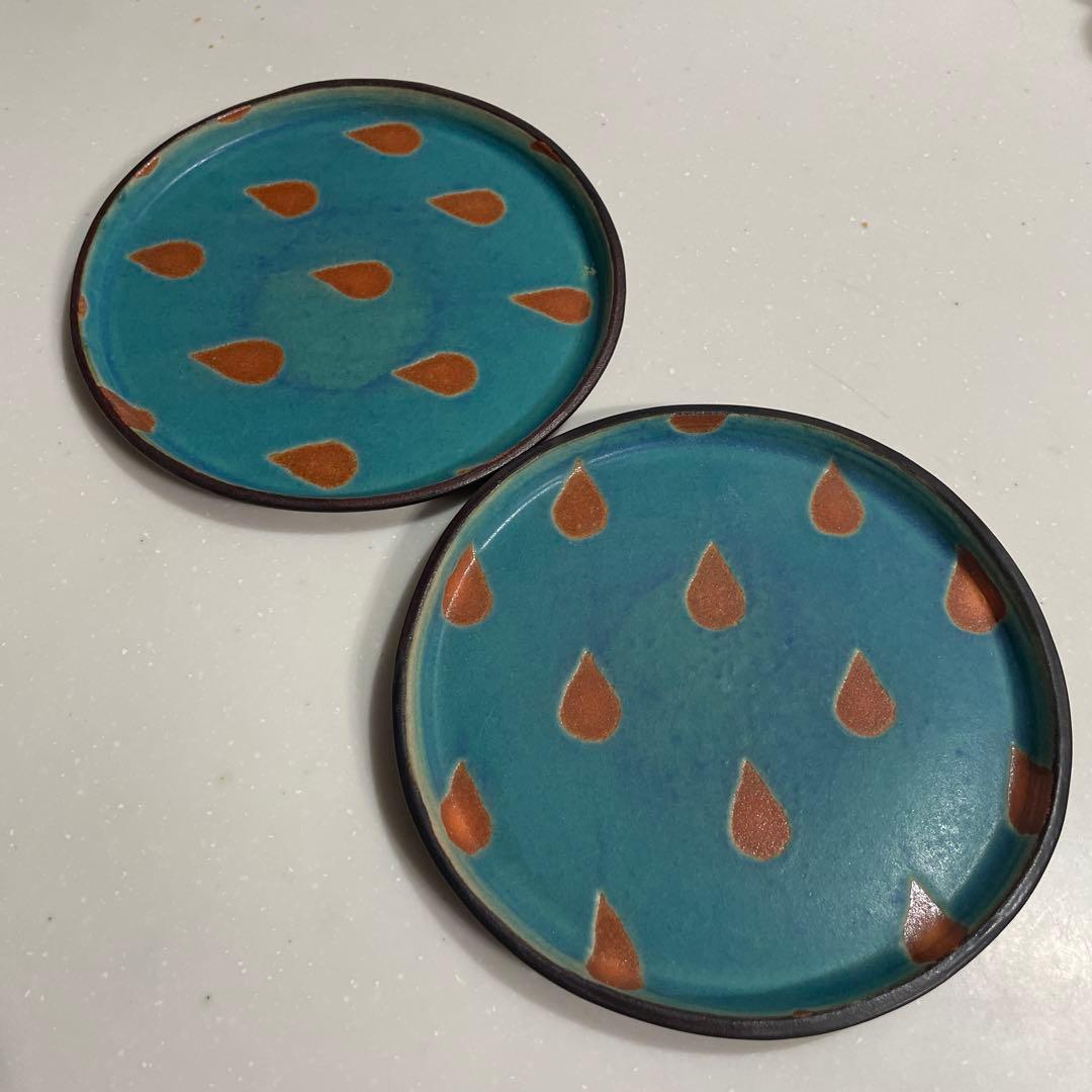 atelier quichane クリミードット柄　　16センチ皿　2枚セット