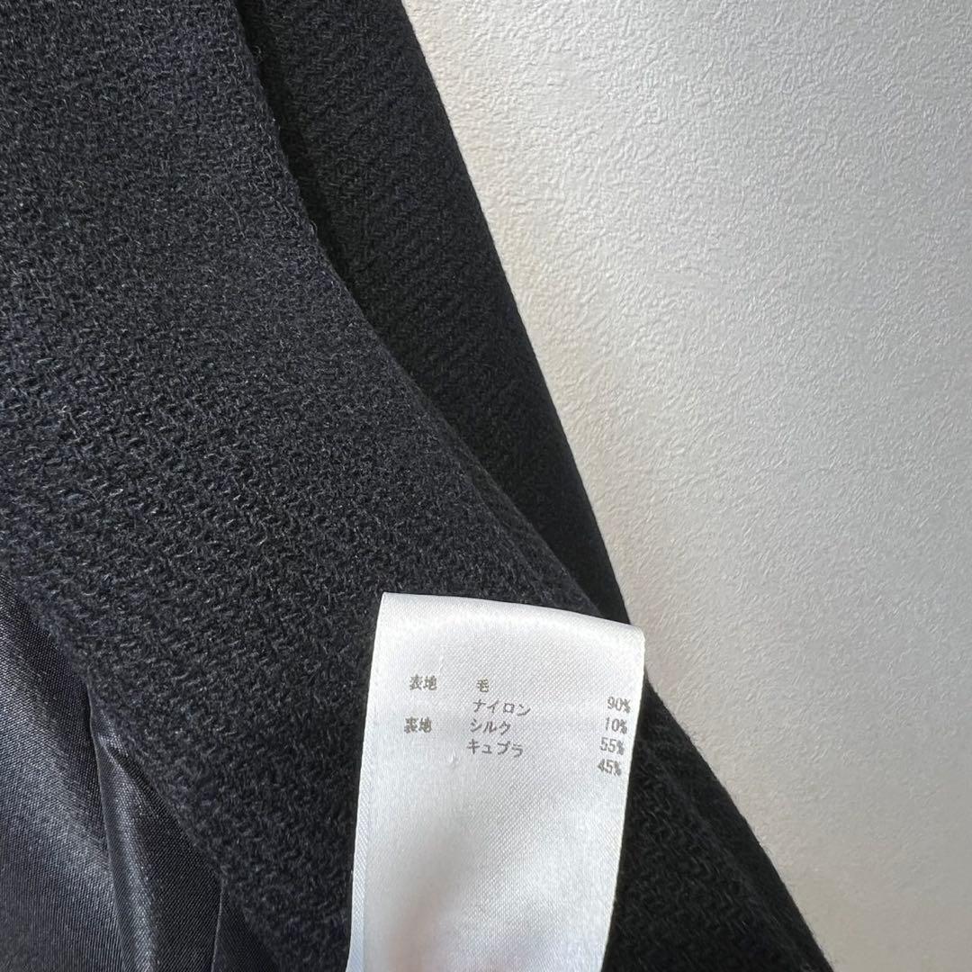 希少 美品 JIL SANDER ウール シルク デザイン チェスターコート