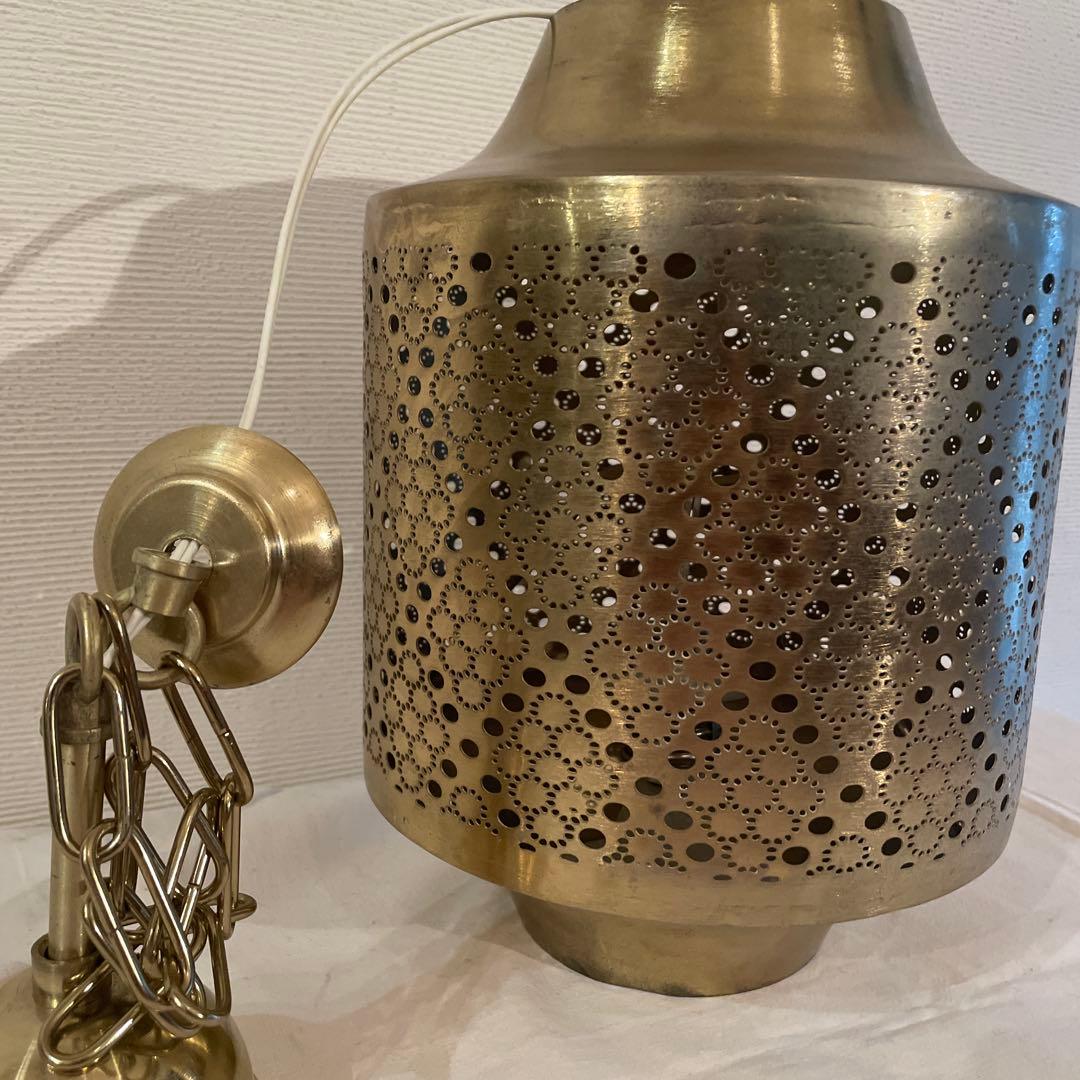 ゴールド真鍮 ペンダントライト インド製　天井照明　間接照明