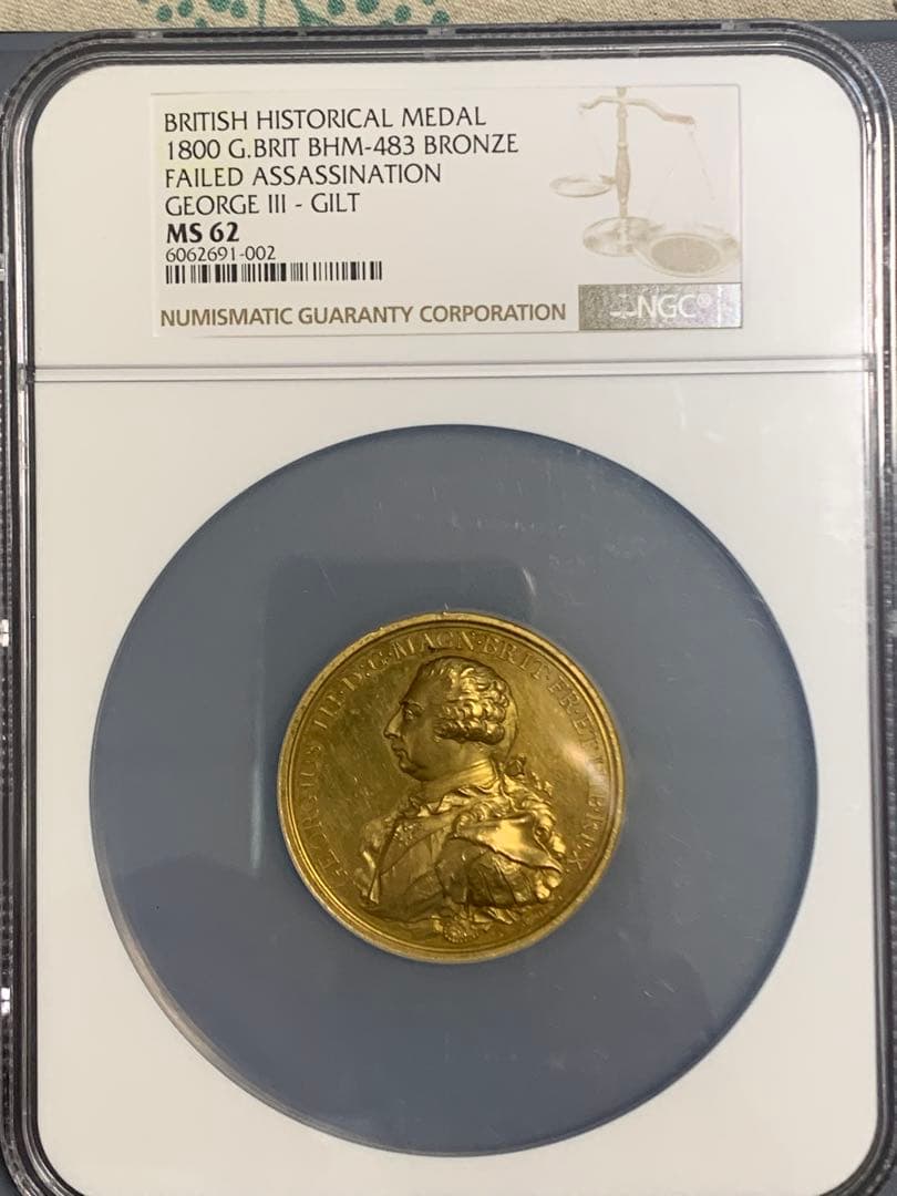 ONLY ONE &TOP POP❗️ジョージ3世 暗殺未遂　金　GILDメダル