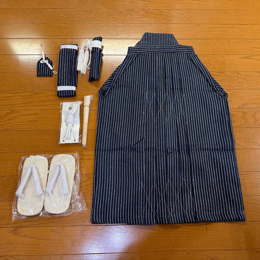 七五三 五歳 男児 袴小物セット 紋袴 紺色×シルバー 草履サイズ変更可