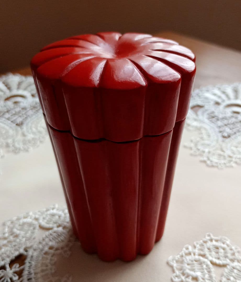 唐物写　紅菊　根来茶器　根来塗　棗　大徳寺　松長剛山　共箱