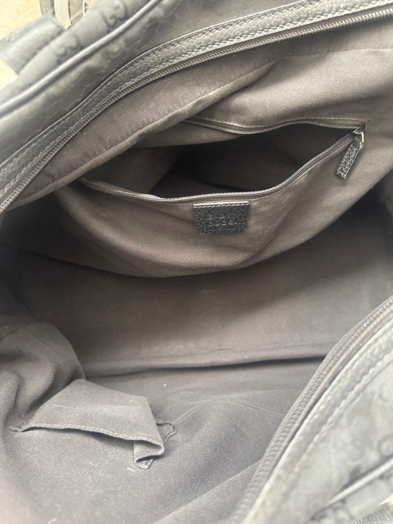 GUCCI GGナイロン ボストンバッグ 黒 使用感あり 保存袋付き