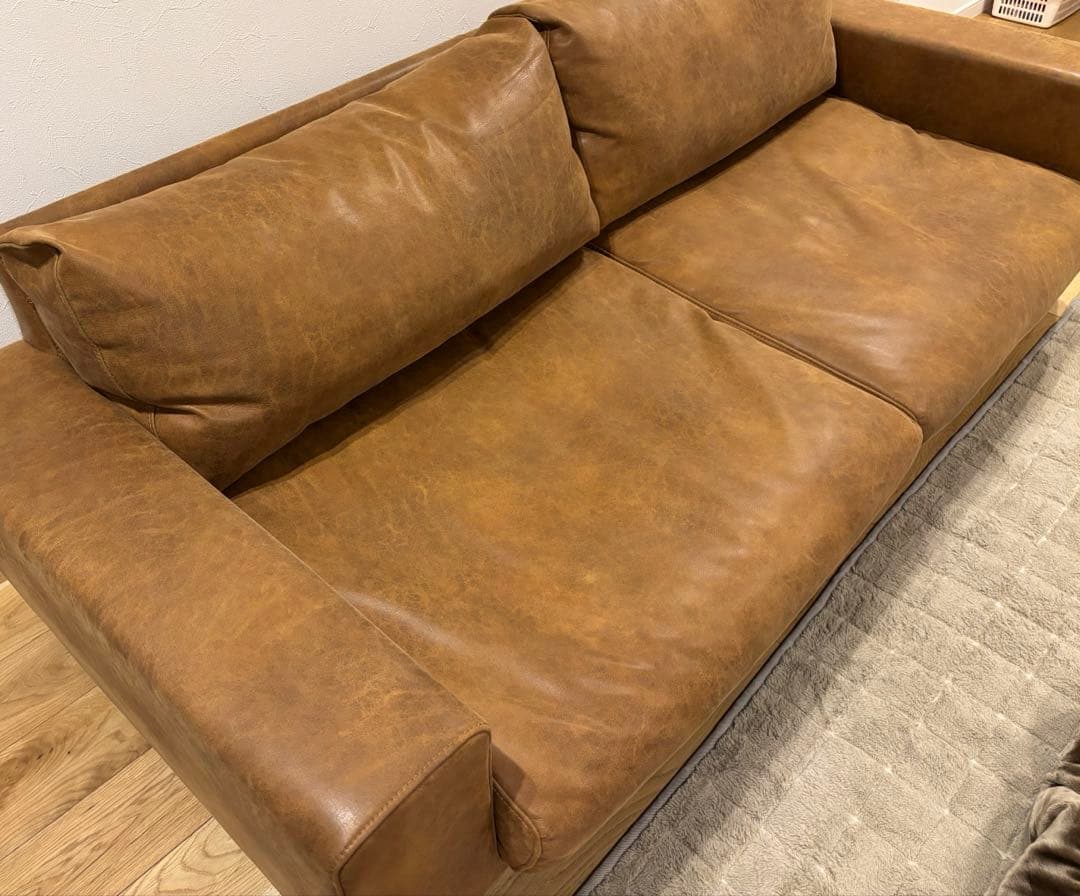 クラッシュゲート 関家具　プルートソファ 3人掛け オーカーブラウン　アイアン