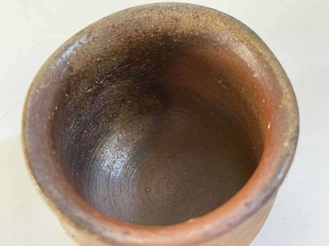 陶芸家　伊勢崎満　備前　ぐい呑　酒器　備前焼　窯変　伊勢崎陽山　共箱