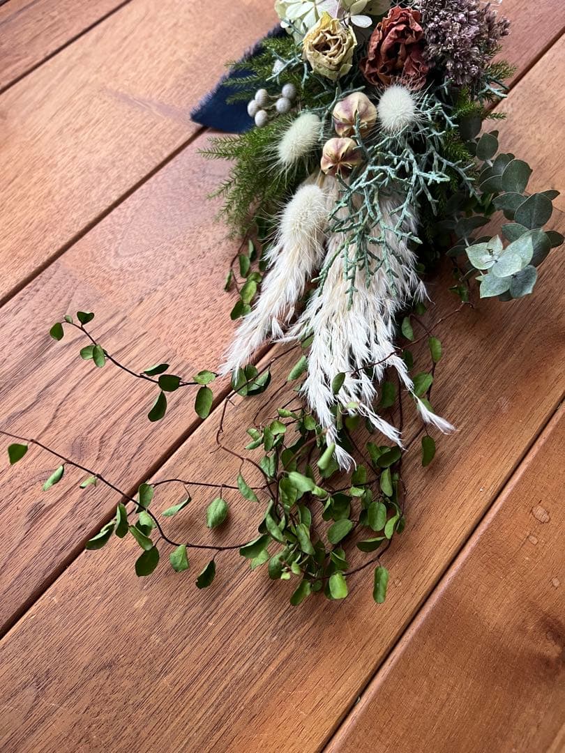 ナチュラルスワッグ　薔薇　ワイヤープランツ　ドライフラワー　スワッグ