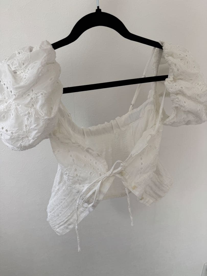 トップス 2way Cotton Puff Sleeve Bustier