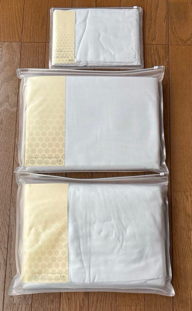 新品未使用　aeria 和晒 ダブルガーゼ　シングル3点セット　白色　日本製