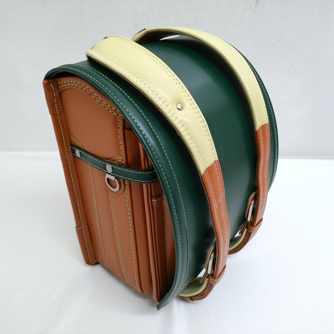 【未使用品】トヤマかばん店 牛革ボルサ ランドセル キャメル/モスグリーン