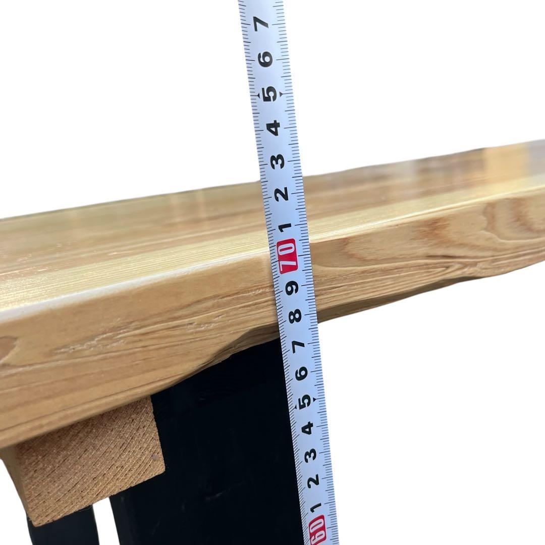 天然木 無垢風 一枚板　テーブル アイアン脚風 ダイニングテーブル